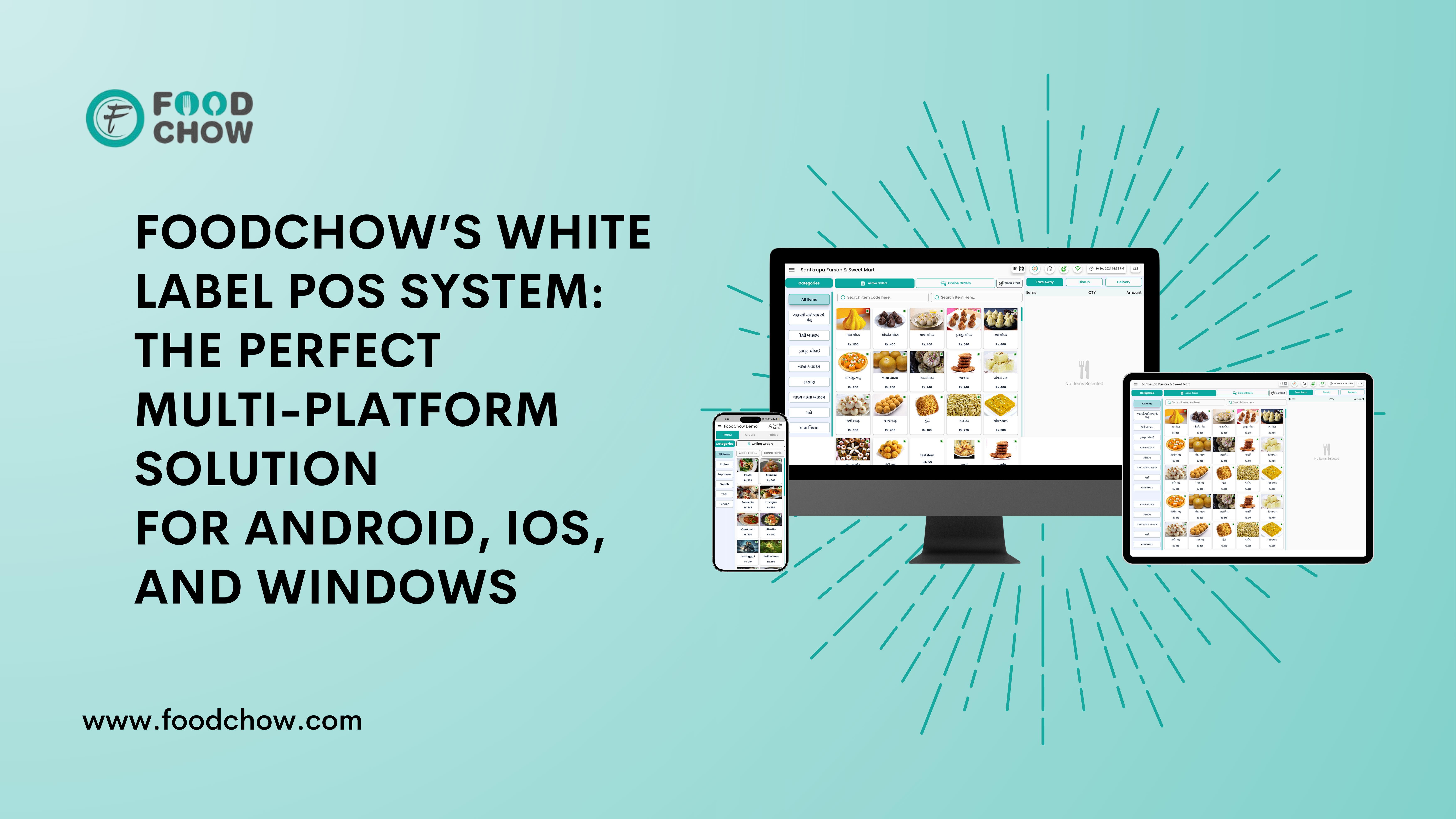 FoodChow White Label POS System for Restaurants on Android, iOS, and Windows - Seamless and Customizable Solution